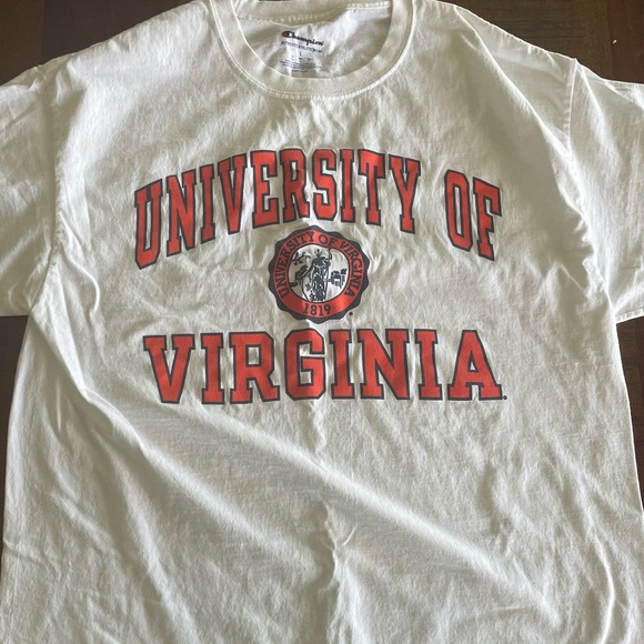 University of Virginia (UVA) White Seal T-Shirt Champion Large - Picture 2 of 2